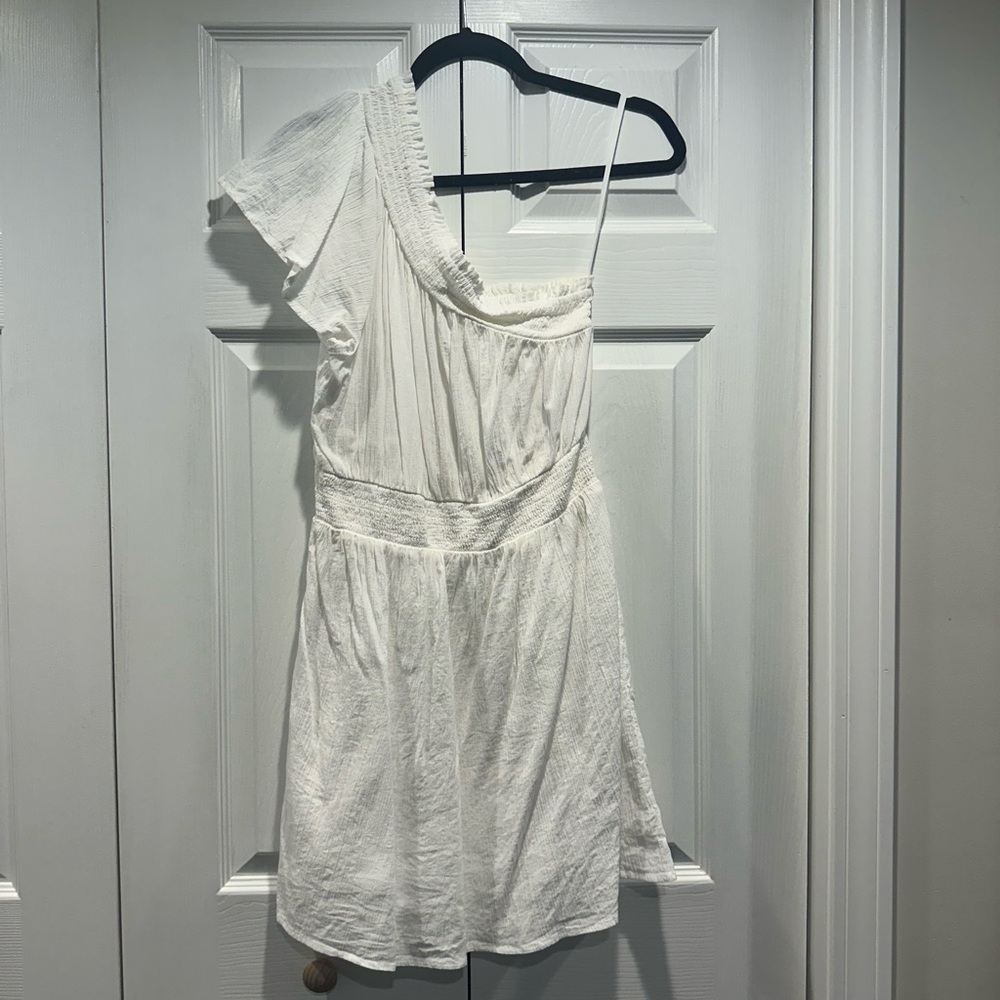 Aerie White One-Shoulder Dress